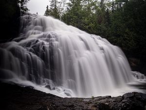 Preview wallpaper waterfall, cascade, long exposure, nature