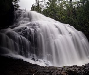 Preview wallpaper waterfall, cascade, long exposure, nature