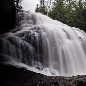 Preview wallpaper waterfall, cascade, long exposure, nature