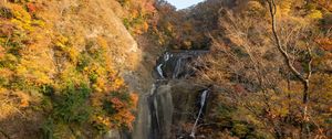 Preview wallpaper waterfall, cascade, mountains, trees
