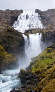 Preview wallpaper waterfall, cascade, rocks, landscape