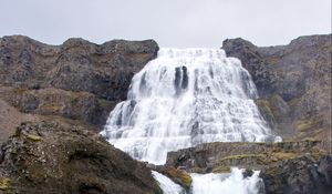 Preview wallpaper waterfall, cascade, rocks, landscape
