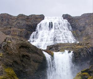 Preview wallpaper waterfall, cascade, rocks, landscape