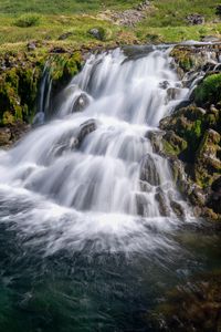 Preview wallpaper waterfall, cascade, stones, grass