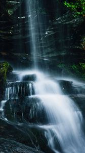 Preview wallpaper waterfall, cascade, stones, nature