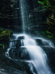 Preview wallpaper waterfall, cascade, stones, nature