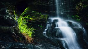 Preview wallpaper waterfall, cascade, stones, nature