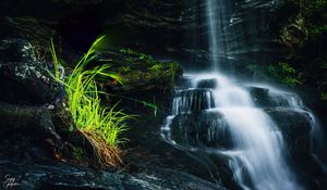 Preview wallpaper waterfall, cascade, stones, nature