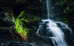 Preview wallpaper waterfall, cascade, stones, nature