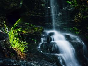 Preview wallpaper waterfall, cascade, stones, nature