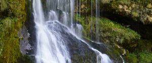 Preview wallpaper waterfall, cascade, stones, moss, landscape