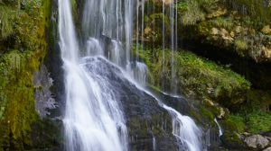 Preview wallpaper waterfall, cascade, stones, moss, landscape