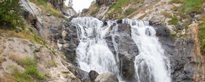 Preview wallpaper waterfall, cascade, stones, rocks, nature