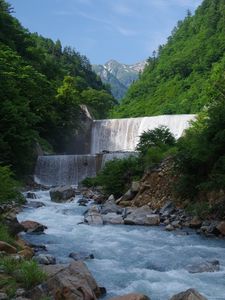 Preview wallpaper waterfall, cascade, water, mountains, landscape, nature