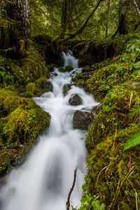 Preview wallpaper waterfall, cascade, water, stones, long exposure