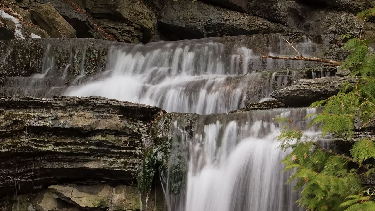 Wallpaper waterfall, cascades, rocks