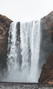 Preview wallpaper waterfall, cliff, river, water, spray