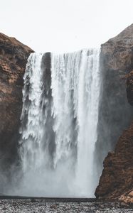 Preview wallpaper waterfall, cliff, river, water, spray