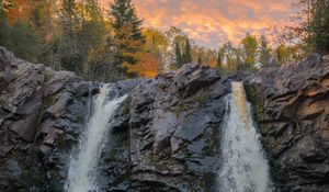Preview wallpaper waterfall, cliff, river, water, landscape