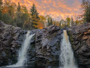 Preview wallpaper waterfall, cliff, river, water, landscape
