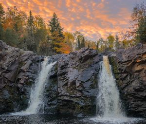 Preview wallpaper waterfall, cliff, river, water, landscape