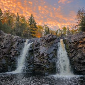 Preview wallpaper waterfall, cliff, river, water, landscape