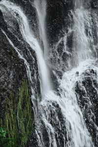 Preview wallpaper waterfall, cliff, rock, water, stream