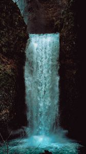 Preview wallpaper waterfall, cliff, rock, water