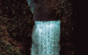 Preview wallpaper waterfall, cliff, rock, water