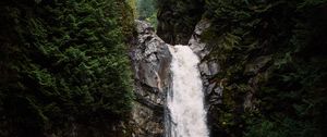 Preview wallpaper waterfall, cliff, stream, water, nature