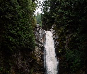 Preview wallpaper waterfall, cliff, stream, water, nature