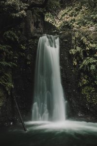 Preview wallpaper waterfall, cliff, water, stream, nature