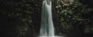 Preview wallpaper waterfall, cliff, water, stream, nature