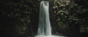 Preview wallpaper waterfall, cliff, water, stream, nature