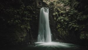 Preview wallpaper waterfall, cliff, water, stream, nature