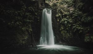 Preview wallpaper waterfall, cliff, water, stream, nature