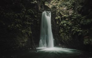 Preview wallpaper waterfall, cliff, water, stream, nature