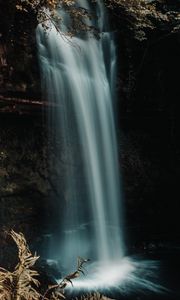 Preview wallpaper waterfall, cliff, water, stream, nature