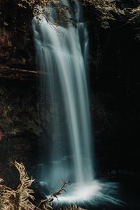Preview wallpaper waterfall, cliff, water, stream, nature