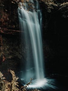 Preview wallpaper waterfall, cliff, water, stream, nature