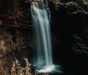 Preview wallpaper waterfall, cliff, water, stream, nature