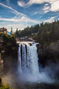 Preview wallpaper waterfall, cliff, water, spray, landscape