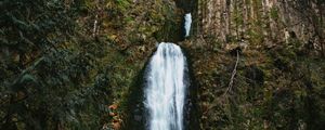 Preview wallpaper waterfall, cliff, water, stream, nature