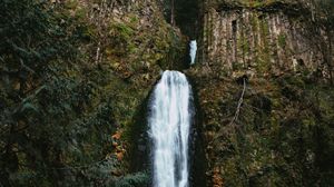 Preview wallpaper waterfall, cliff, water, stream, nature