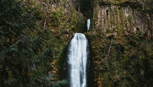 Preview wallpaper waterfall, cliff, water, stream, nature