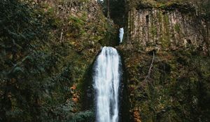 Preview wallpaper waterfall, cliff, water, stream, nature