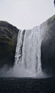 Preview wallpaper waterfall, cliff, water, spray, river