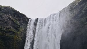 Preview wallpaper waterfall, cliff, water, spray, river