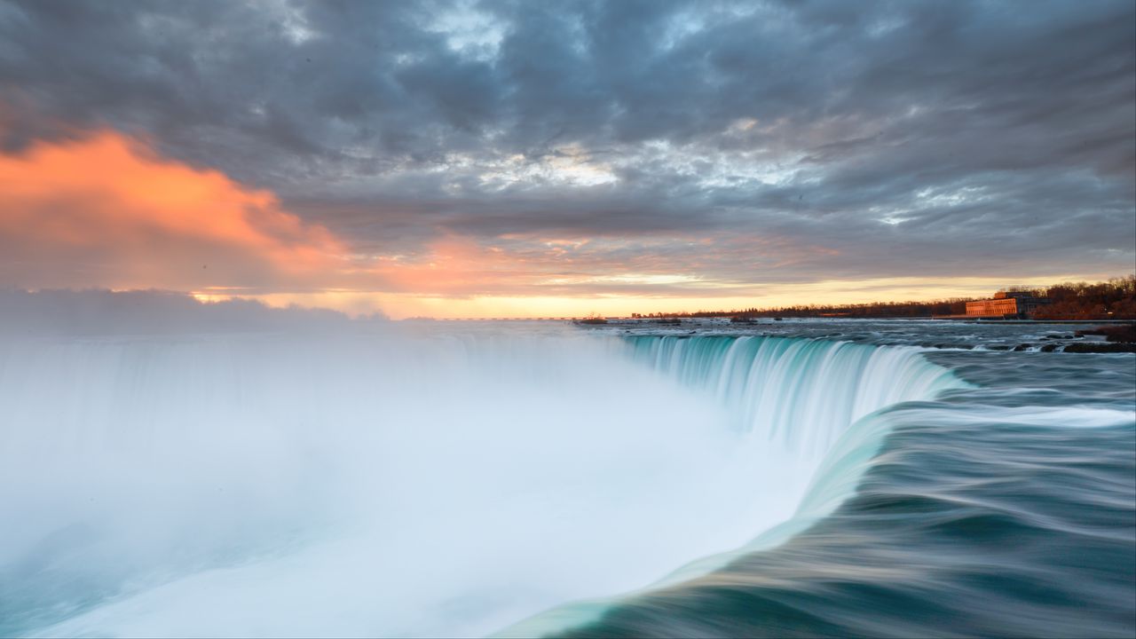 Wallpaper waterfall, cliff, water, nature hd, picture, image