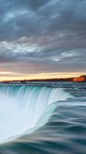 Preview wallpaper waterfall, cliff, water, nature